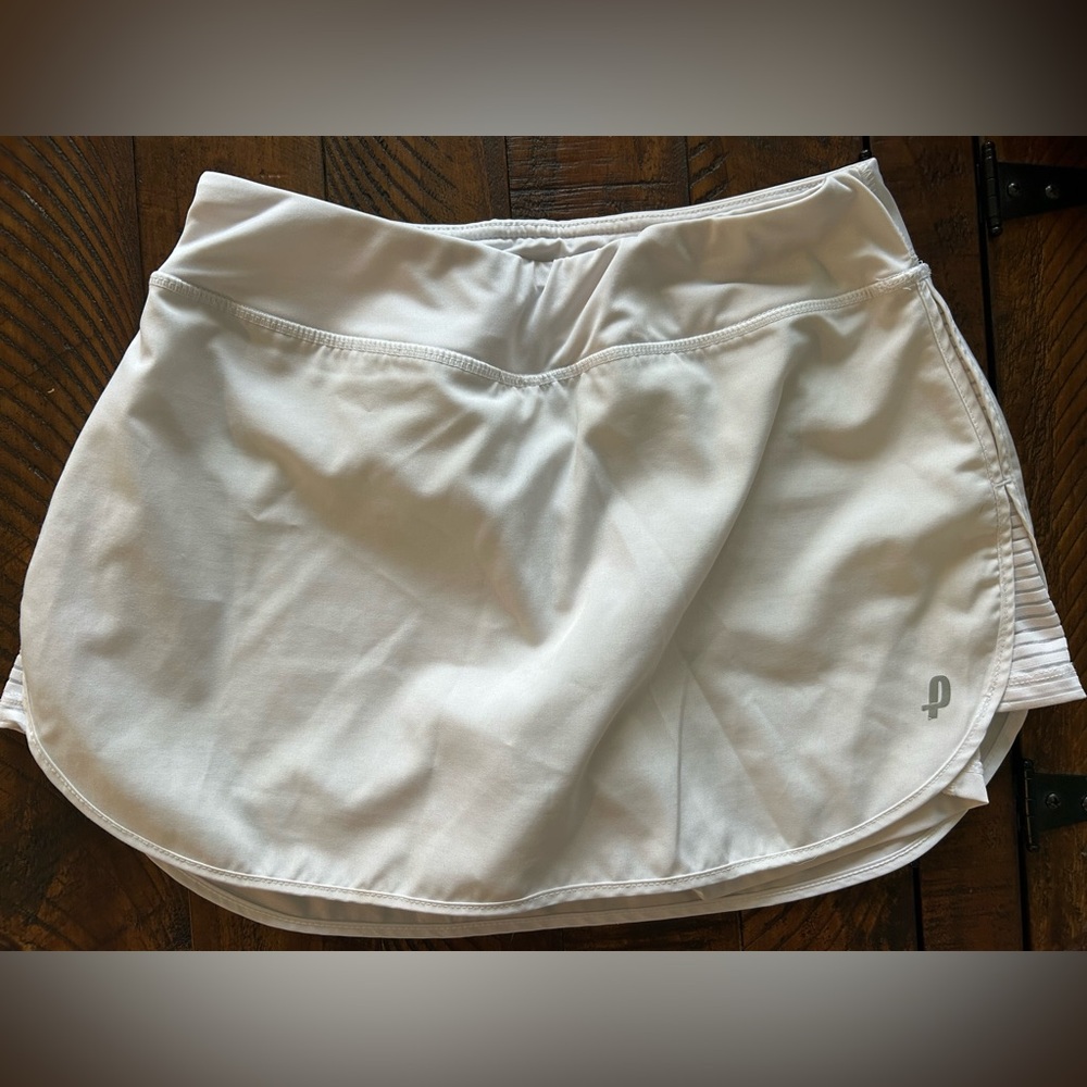 White Athletic Tennis Skirt with Shorts